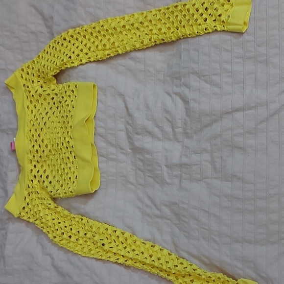 IDEA USA Neon Yellow Sexy Hole Top - Picture 1 of 5